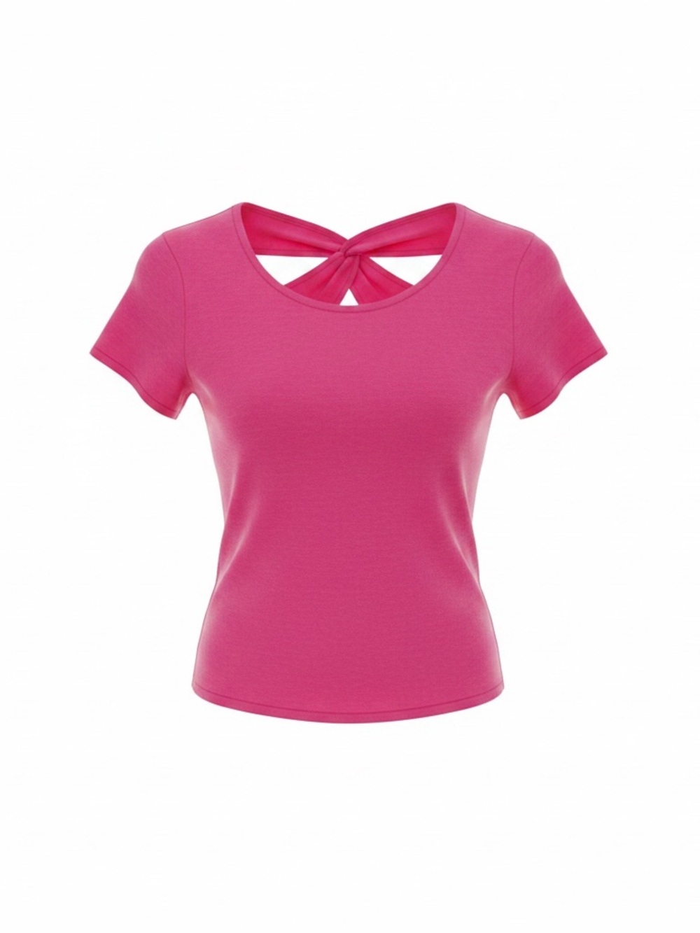 a new day Hot Pink Short Sleeve Top with Twist-Back Detail